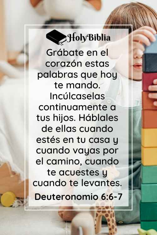 Versículos para niños Biblia Deuteronomio 6:6-7