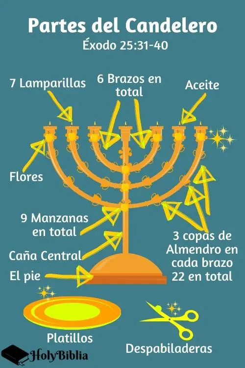 Partes del candelero en la Biblia