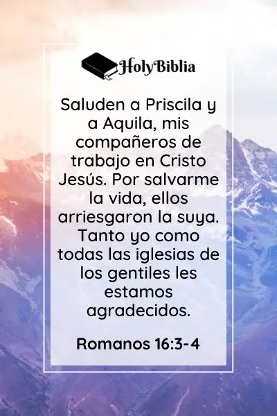Quiénes eran Aquila y Priscila en la Biblia Romanos 16:3-4